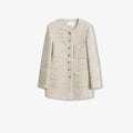 Heavy wool tweed high-end exquisite round neck patch pocket slim Chanel jacket for women