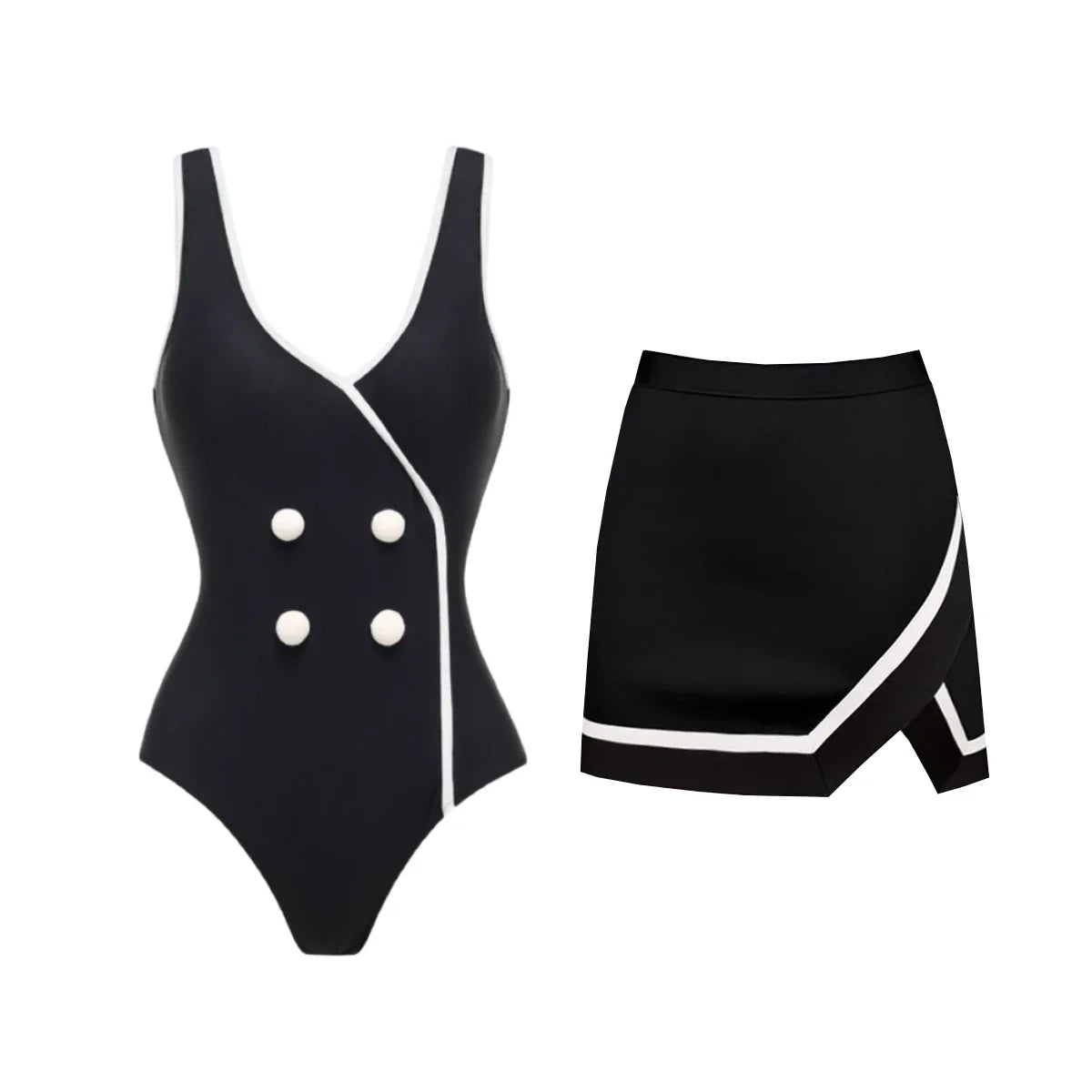 Elegant Striped Vintage One-Piece-7