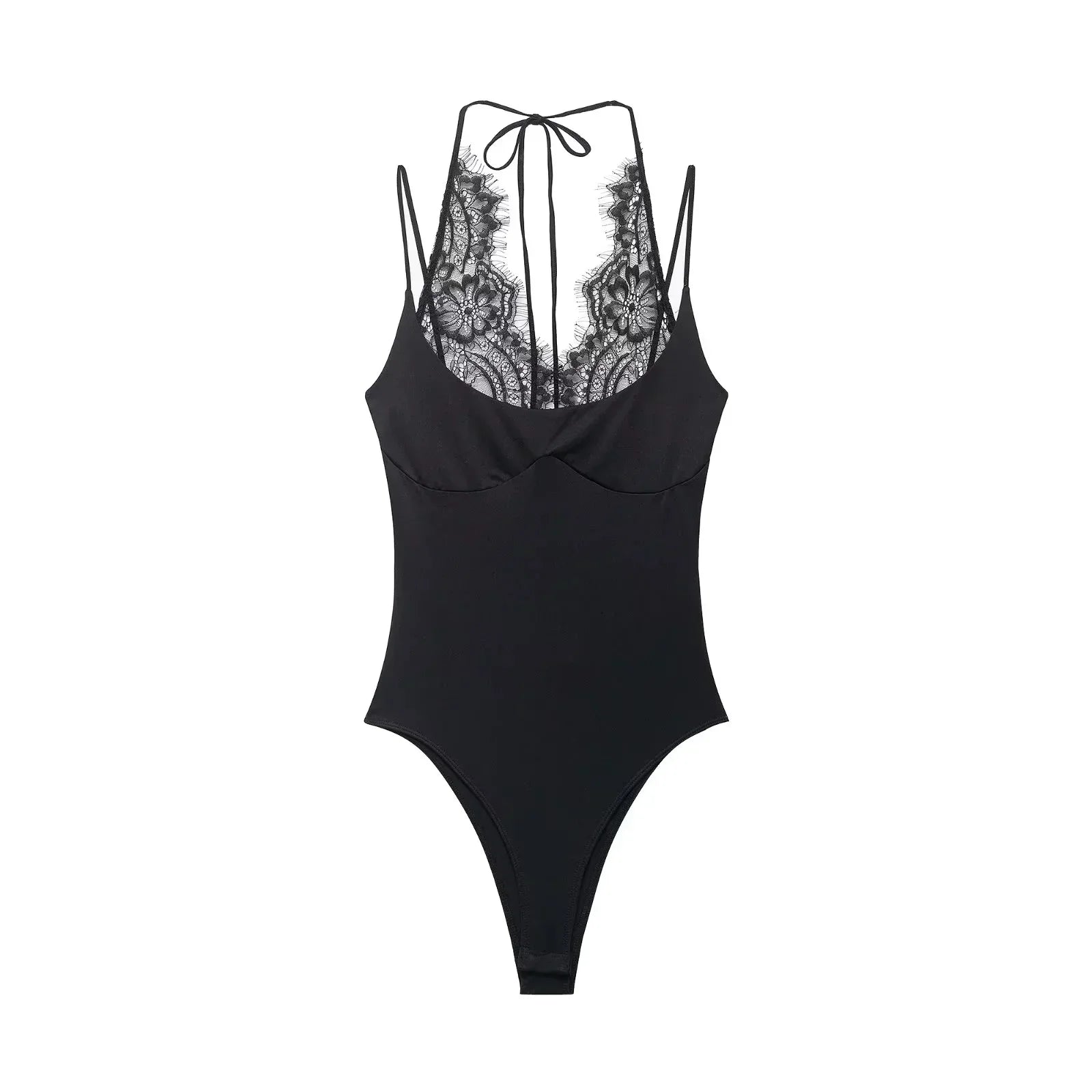 Daring Lace Halter Bodysuit