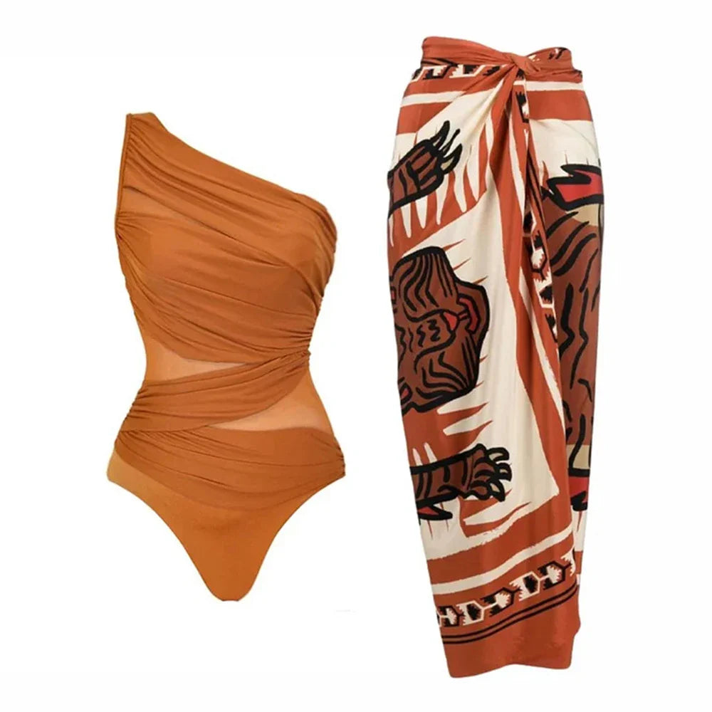 Wanderlust Printed Sarong Swimsuit Set-4