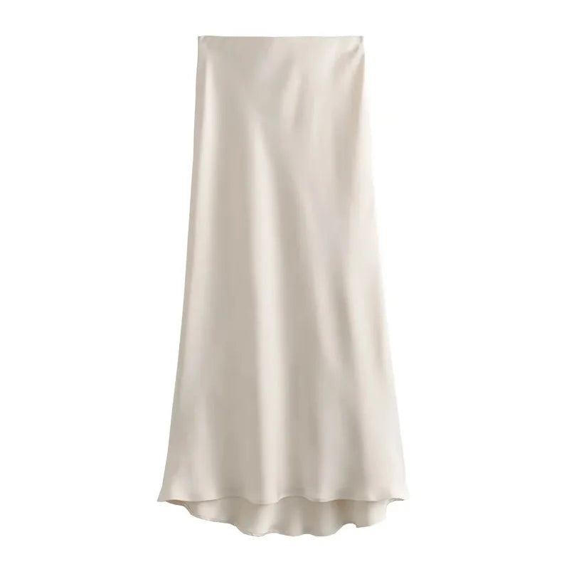 Refined Silk Midi Skirt-2