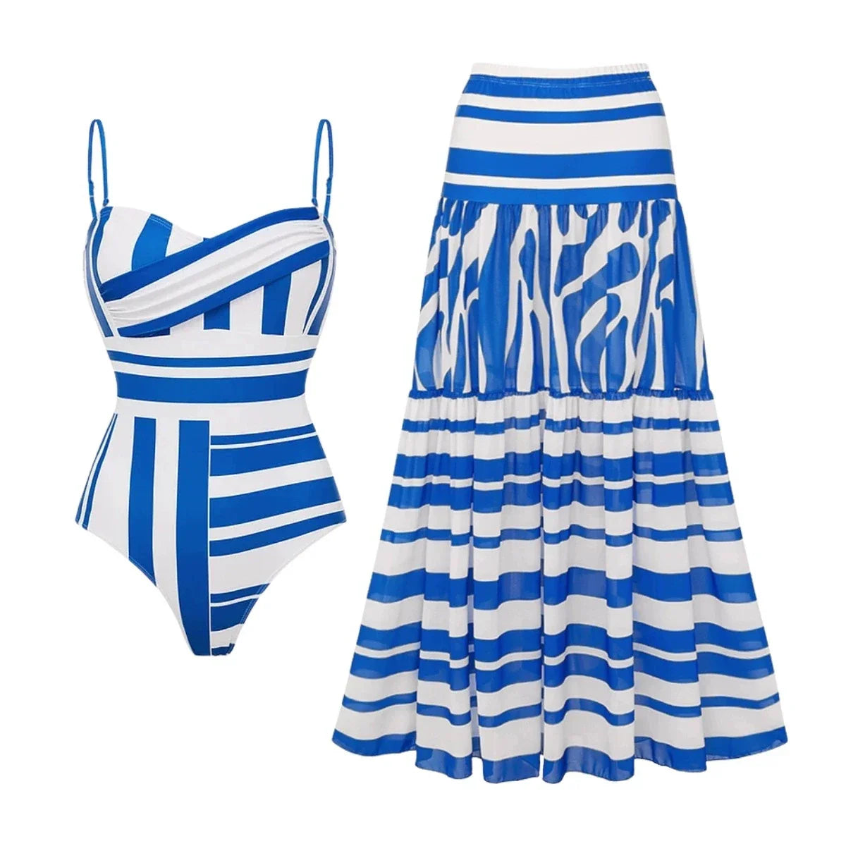 Wanderlust Striped Printed Bikini Set-4