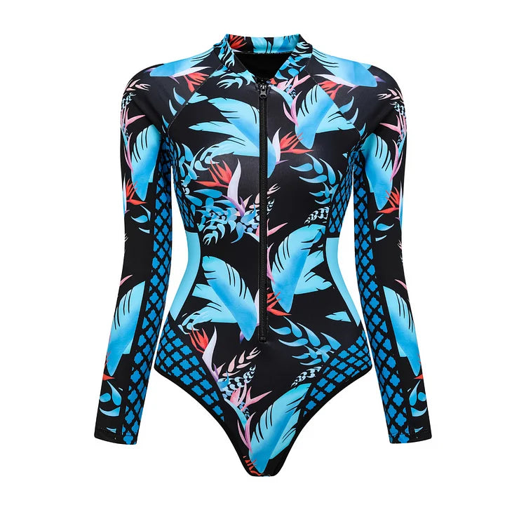 Wild Heart Printed Long-Sleeve One-Piece-16