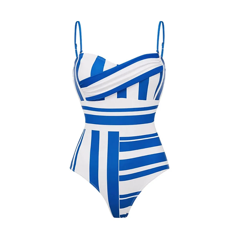 Wanderlust Striped Printed Bikini Set-6