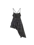 Daring Polka Dot Asymmetrical Mini Dress-4