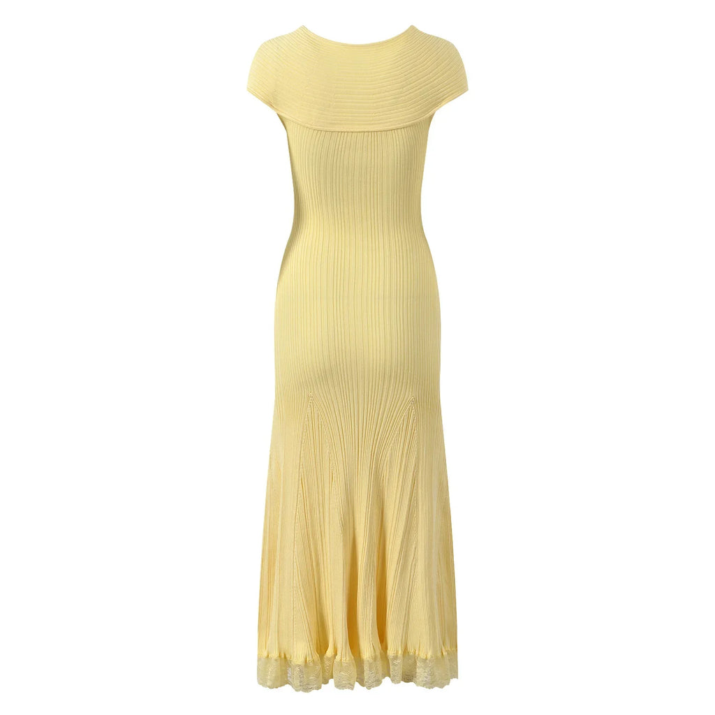 Radiant Knit Lace Midi Dress-3