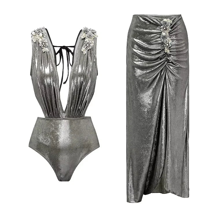 Radiant Shimmer Embroidered One-Piece-10