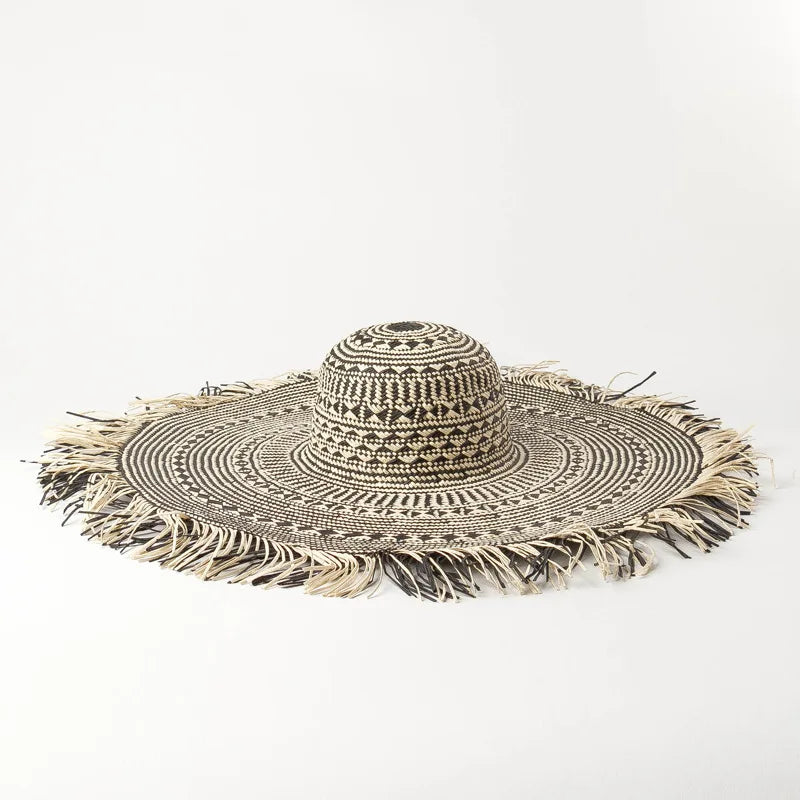Wanderlust Woven Straw Fringe Hat-3