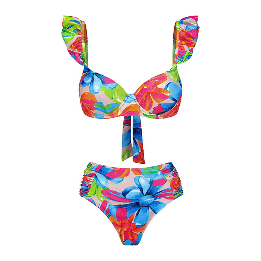 Vibrant Printed Ruffle Bikini Set-6