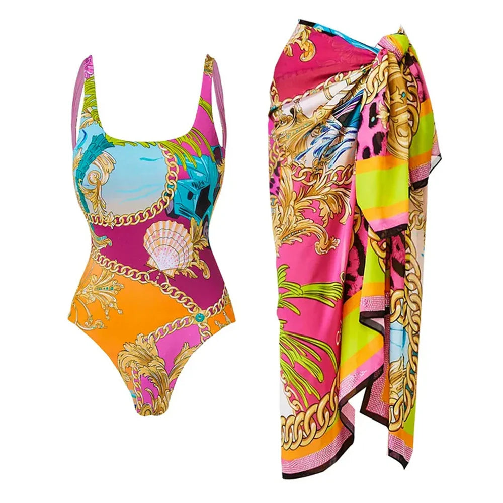 Vibrant Printed Two-Piece Bikini Set-5
