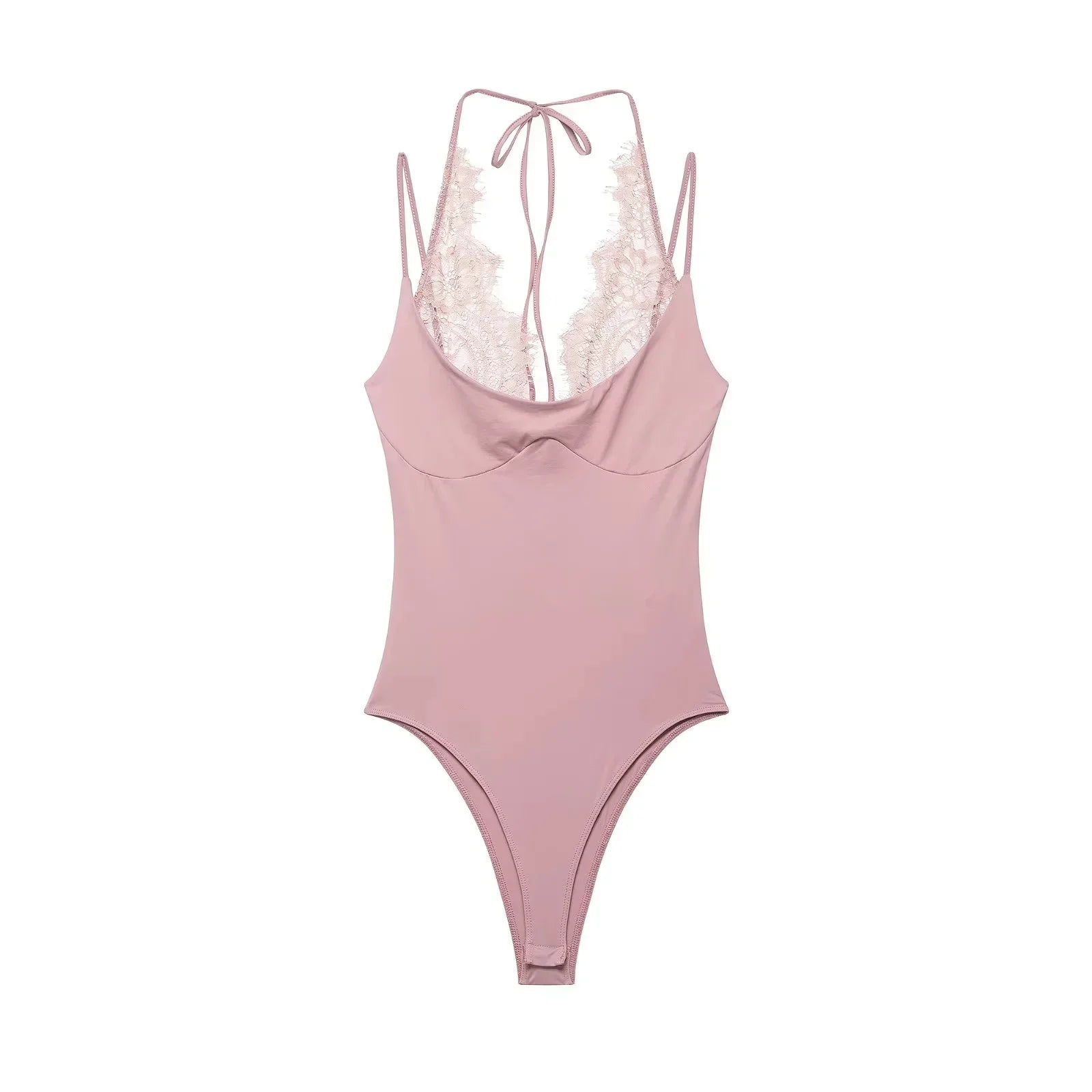 Daring Lace Halter Bodysuit
