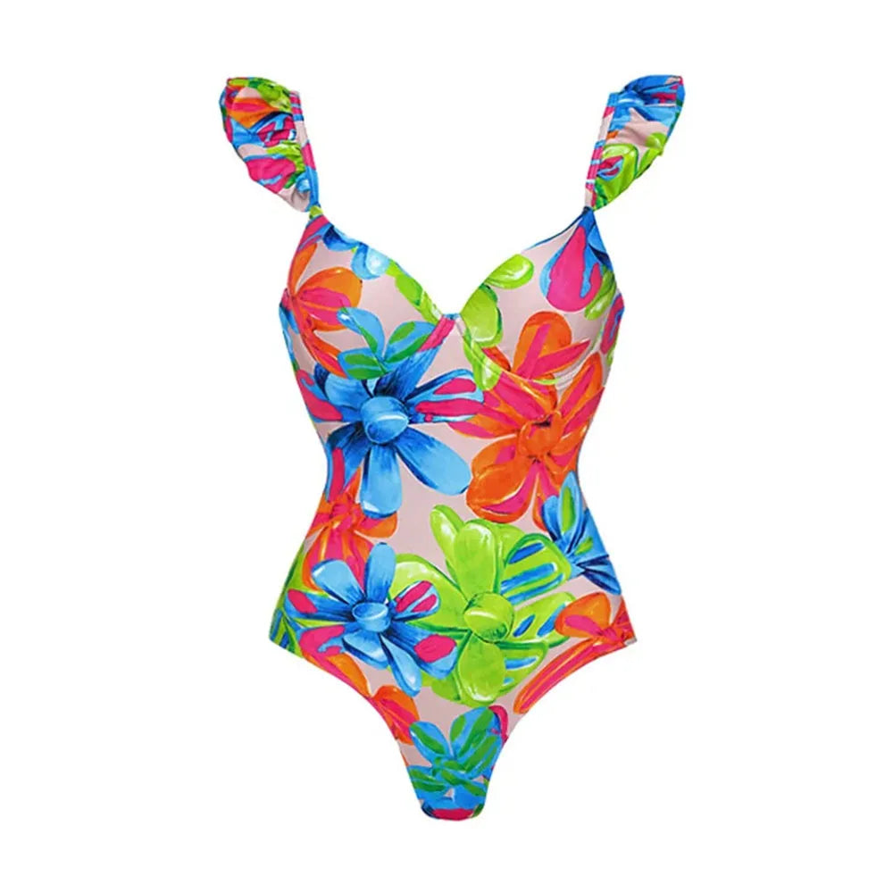 Vibrant Printed Ruffle Bikini Set-8