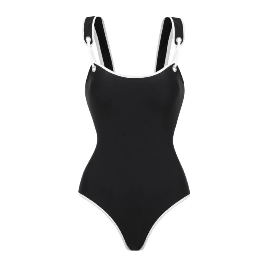 Elegant Striped Vintage One-Piece-5
