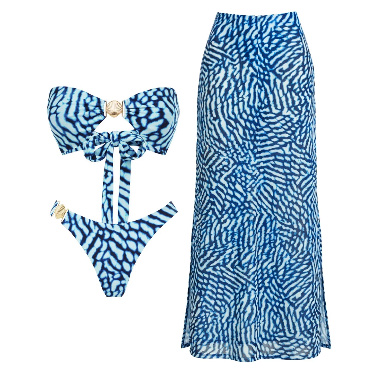 Wanderlust Printed Strappy Bikini Set-7