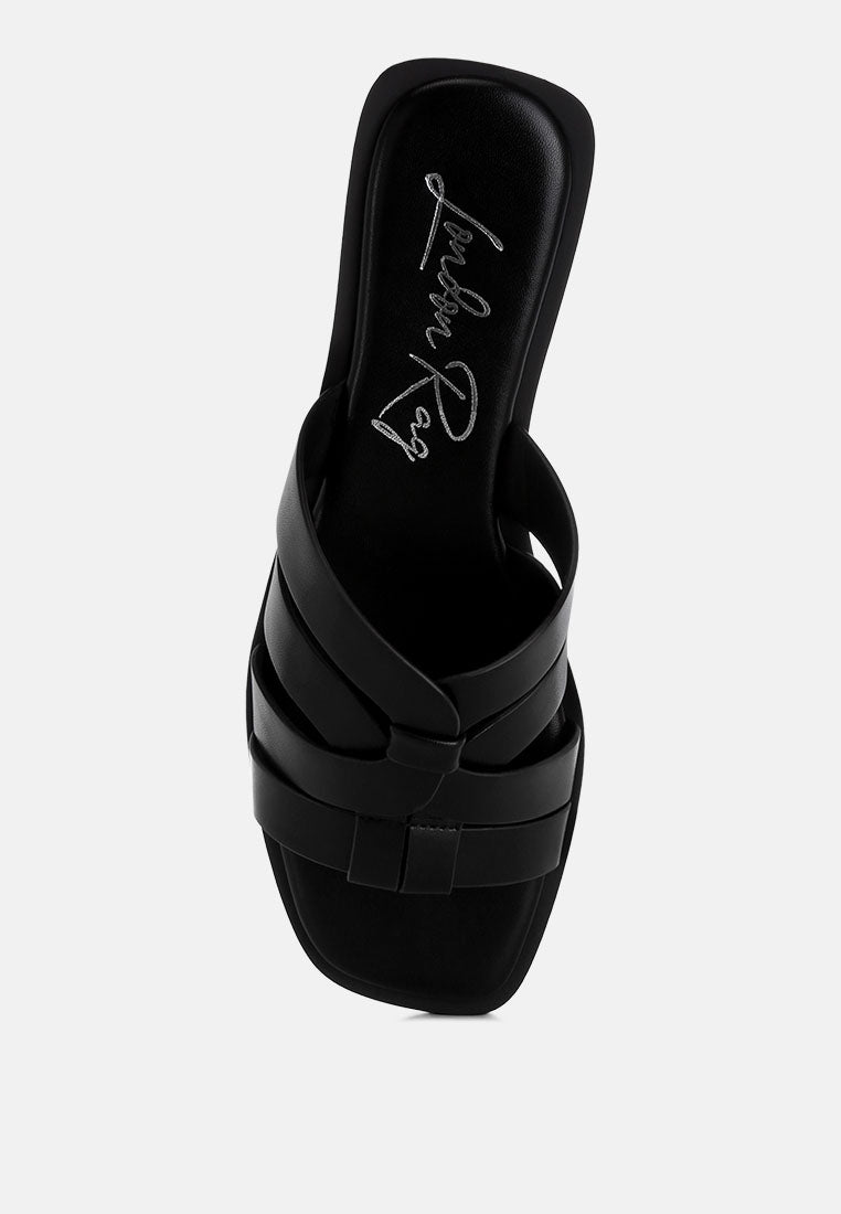 Sebal Strappy Faux Leather Slip Ons