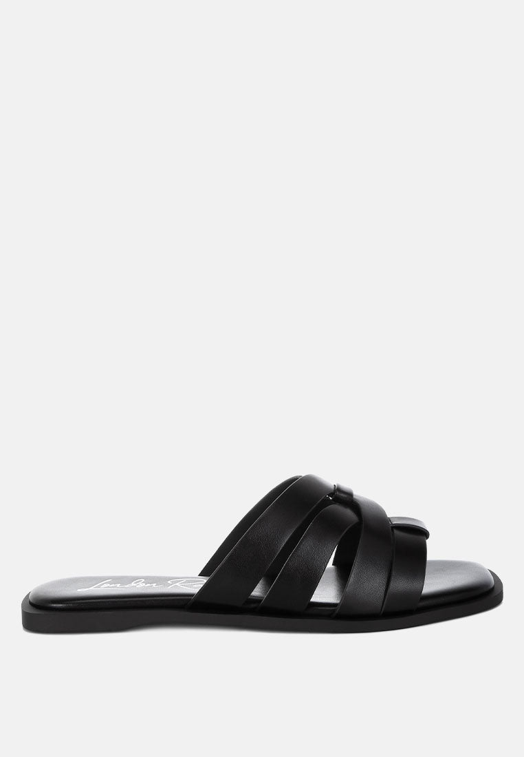 Sebal Strappy Faux Leather Slip Ons