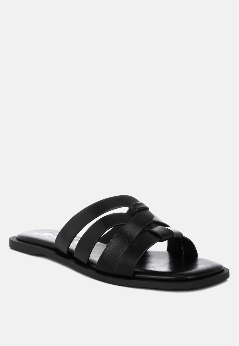 Sebal Strappy Faux Leather Slip Ons