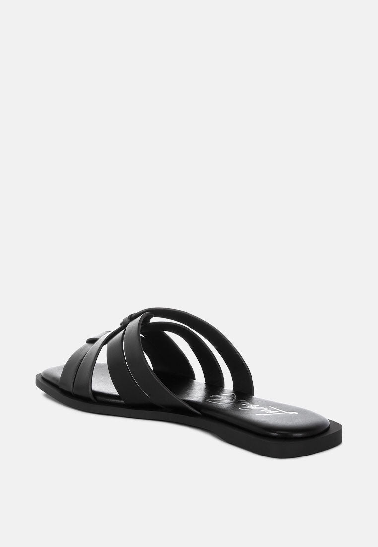 Sebal Strappy Faux Leather Slip Ons