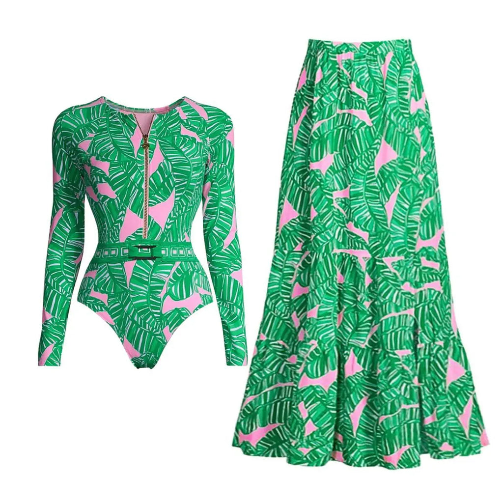 Wild Heart Printed Long-Sleeve One-Piece-15