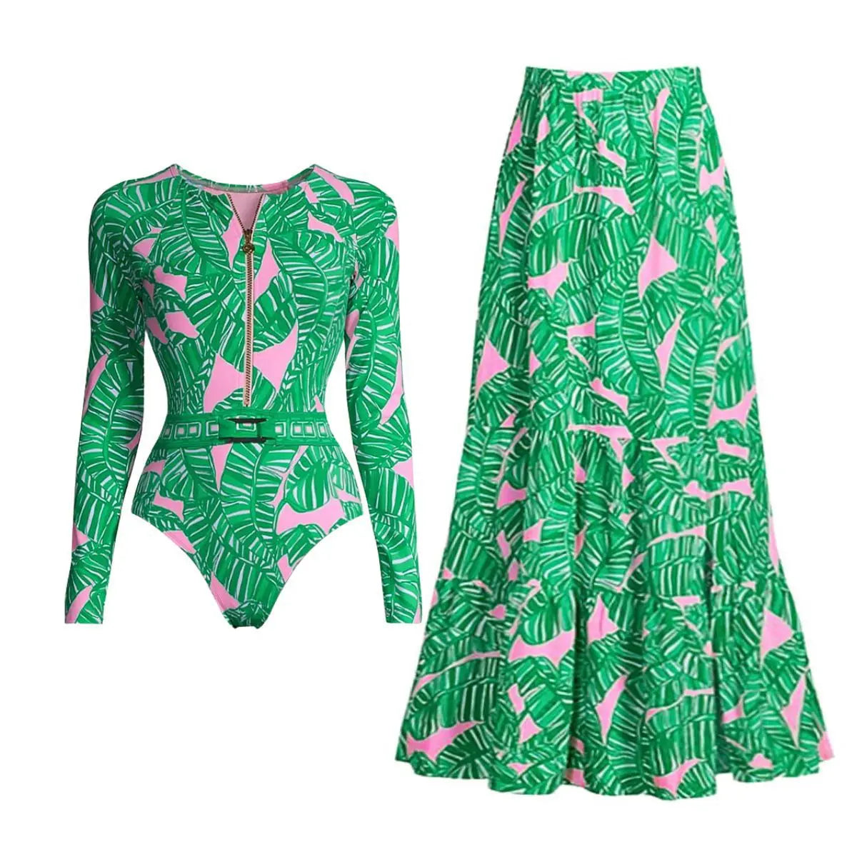 Wild Heart Printed Long-Sleeve One-Piece-15