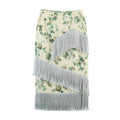Wanderlust Printed Tassel Midi Skirt