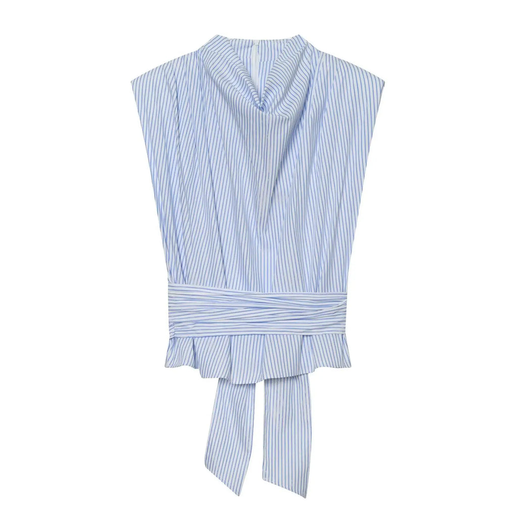 Elegant Striped Bow Blouse-4