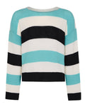 Striped Dropped Shoulder Top Blue & Black