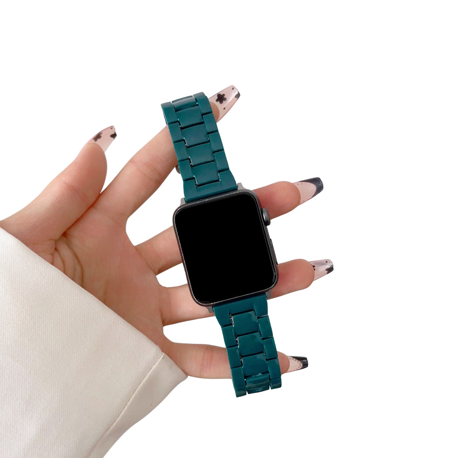 Resin Link Bracelet Band Small - The Sydney Beaches - Narrabeen (Green) - Compatible with Apple Watch Size 42mm to 45mm