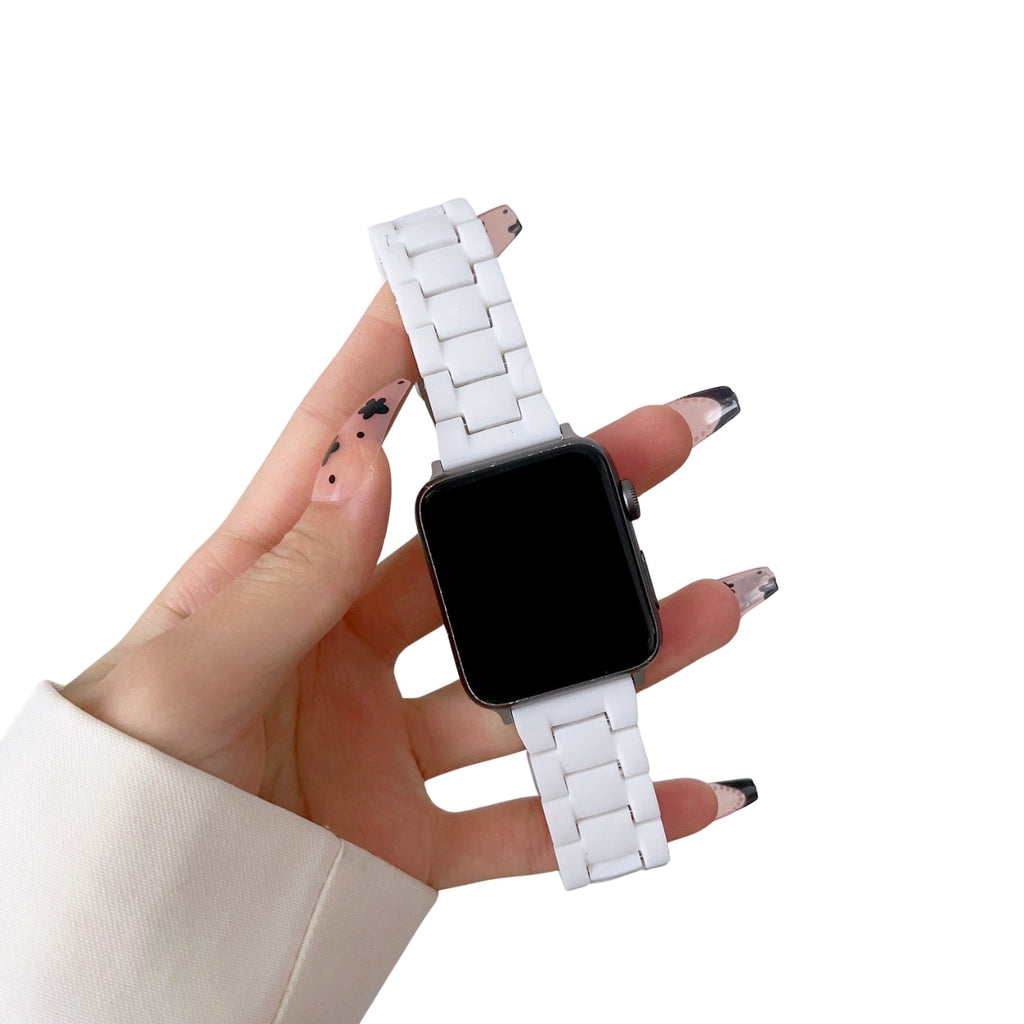 Resin Link Bracelet Band Small - The Sydney Beaches - Bondi (White) - Compatible with Apple Watch Size 42mm to 45mm