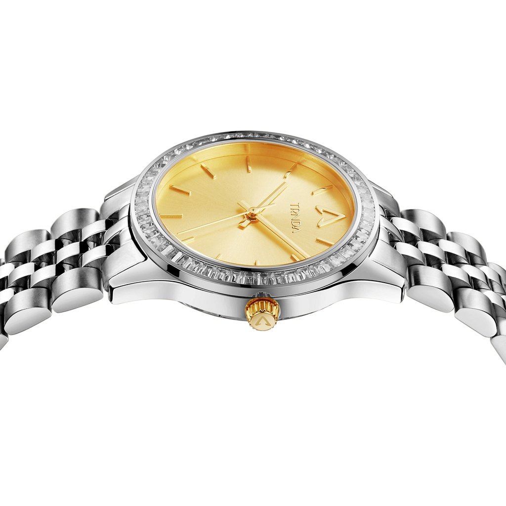 Trnda Women's Stainless Steel Watch, Gold Dial | Trnda032sil-2