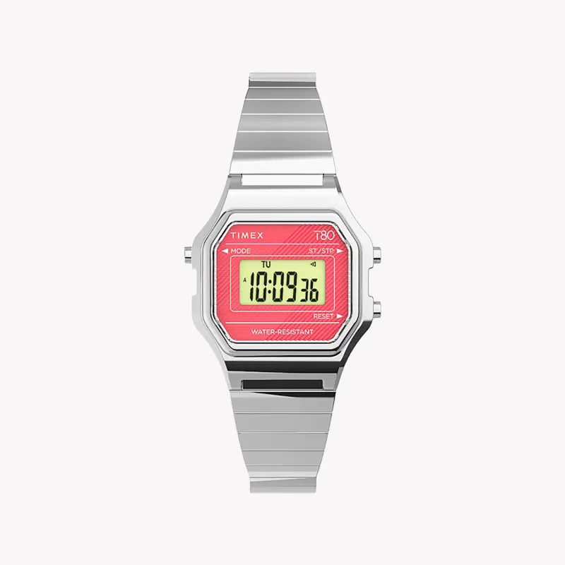 Timex Women's Silver Stainless Steel Watch, Digital Dial | Tw2u94200-0