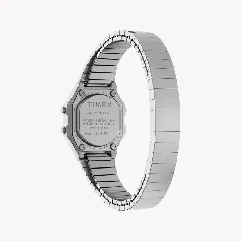 Timex Women's Silver Stainless Steel Watch, Digital Dial | Tw2u94200-3