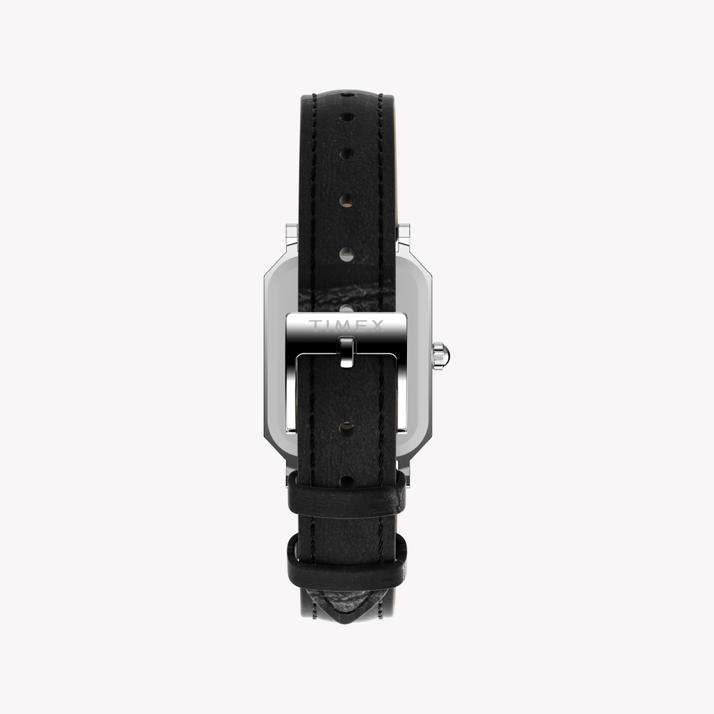 Timex Women's Silver/Black Leather Watch | Tw2y00800