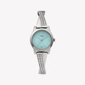 Timex Women's Silver-Tone Stainless Steel, Blue Dial | TW2Y39400