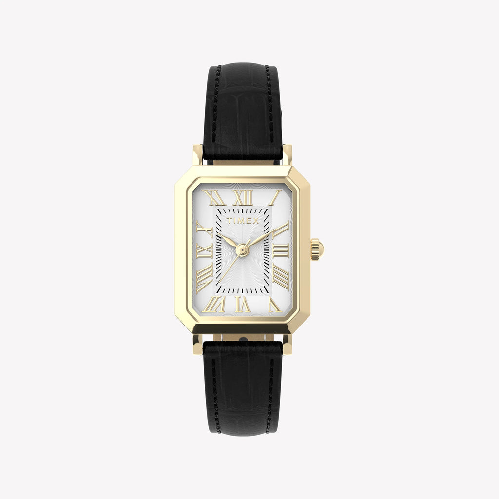 Timex Women's Gold-Tone, Black Leather | TW2Y71900