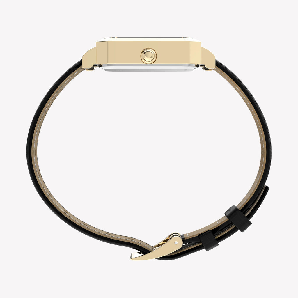 Timex Women's Gold-Tone, Black Leather | TW2Y71900