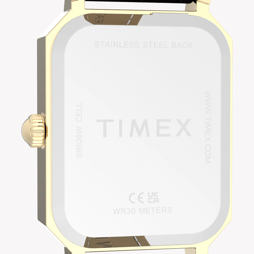 Timex Women's Gold-Tone, Black Leather | TW2Y71900