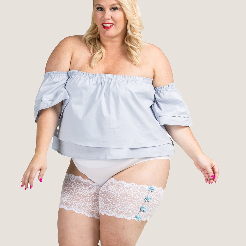 Anti-Chafing Thigh Bands | Bandelettes® Dolce Lace White Limited