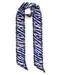 Wild Tiger Silk Neck Scarf Long Electric Blue