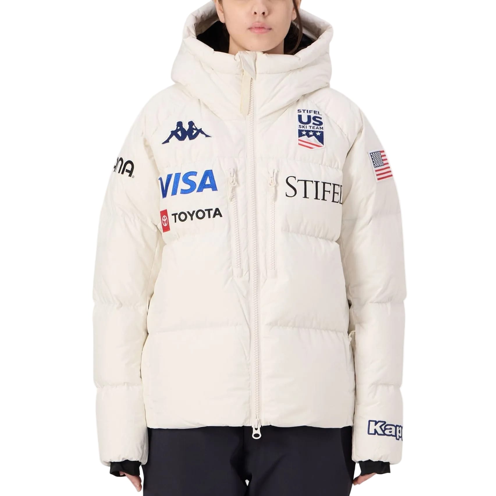Women's US Ski Team insulated down jacket Winter Olympics 2026 White - Kappa