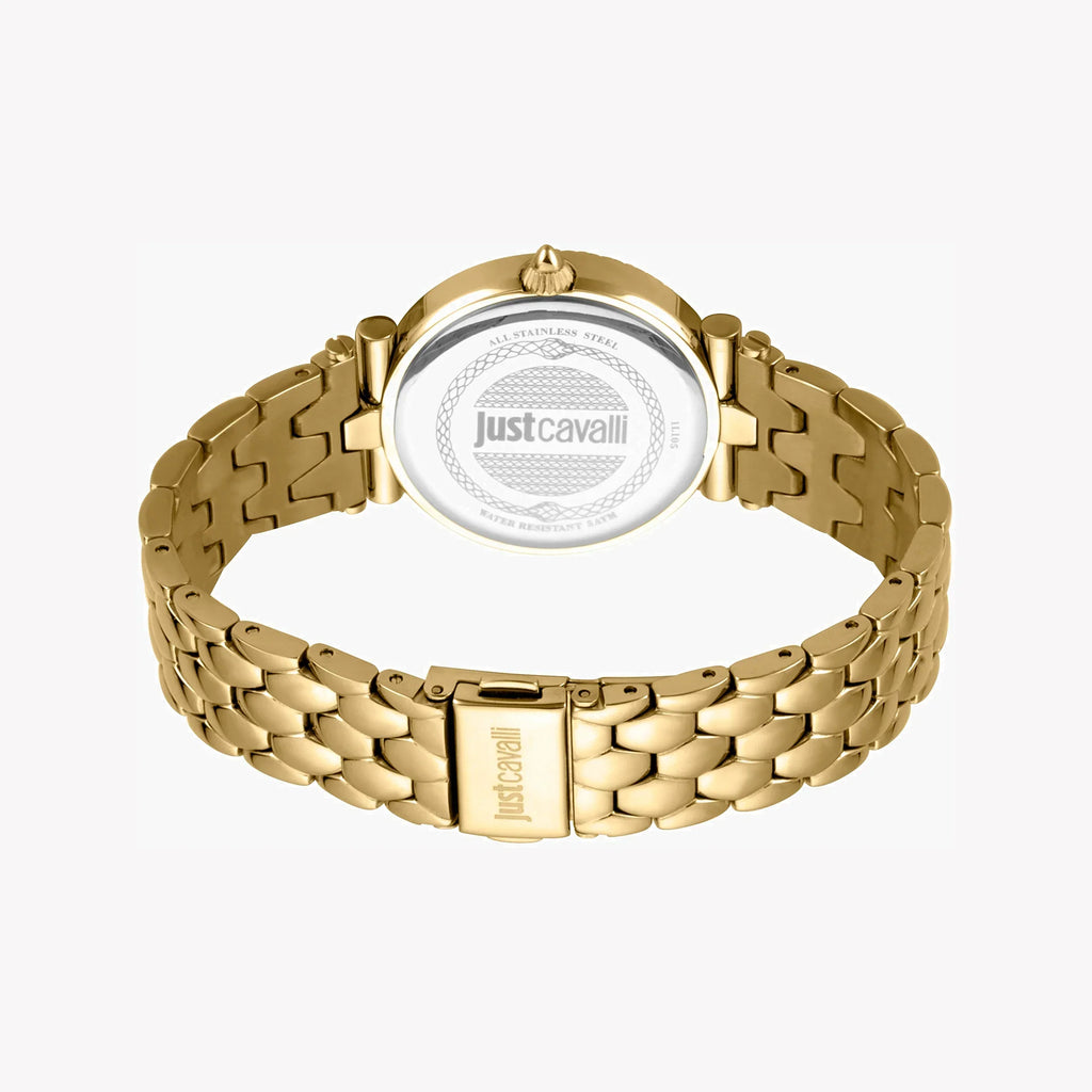 Just Cavalli Women's Gold Stainless Steel Watch, White Dial | Jc1l105m0085