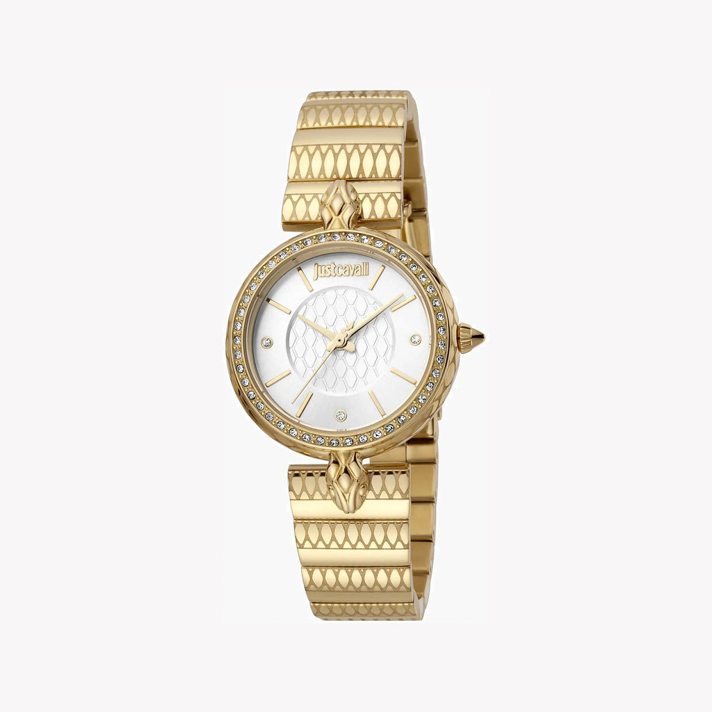 Just Cavalli Women's Gold Stainless Steel Watch, Silver Dial | Jc1l147m0065