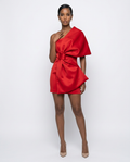 The Scarlet Bow-Front Mini Dress-0