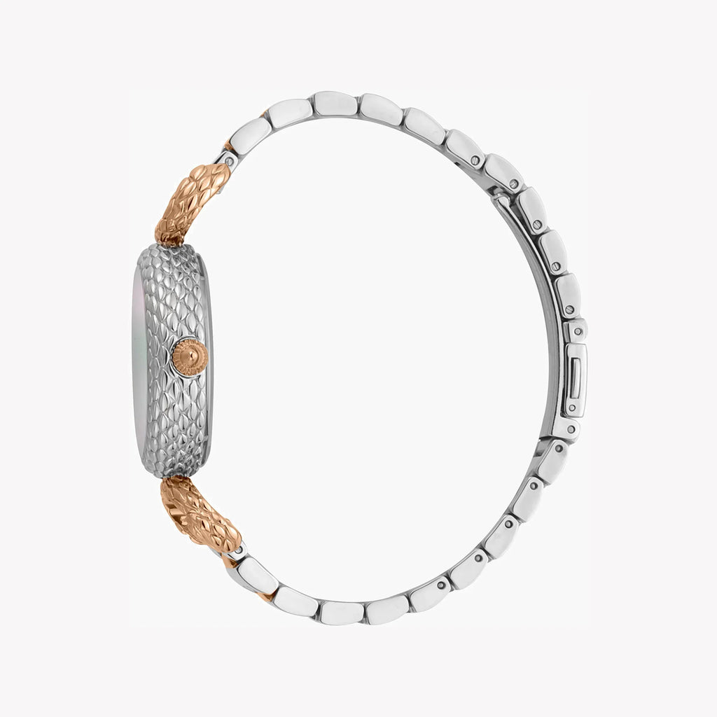 Just Cavalli Women's Silver & Rose Gold Watch, White Dial | Jc1l148m0095