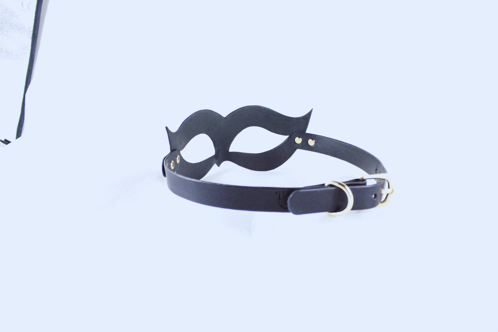 Bondage Mask – Handmade Leather Fetish Mask with Adjustable Strap