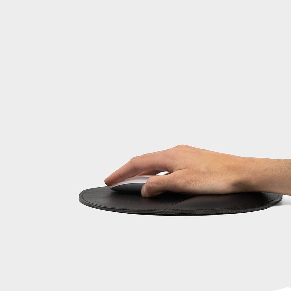 Full-Grain Leather Mouse Pad w/ wrist support