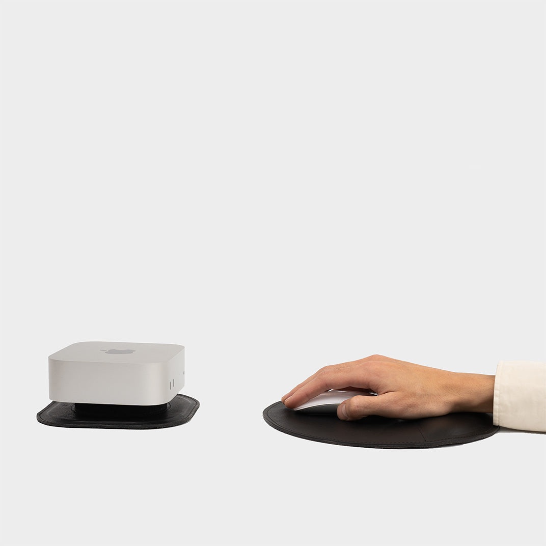 Full-Grain Leather Mouse Pad w/ wrist support
