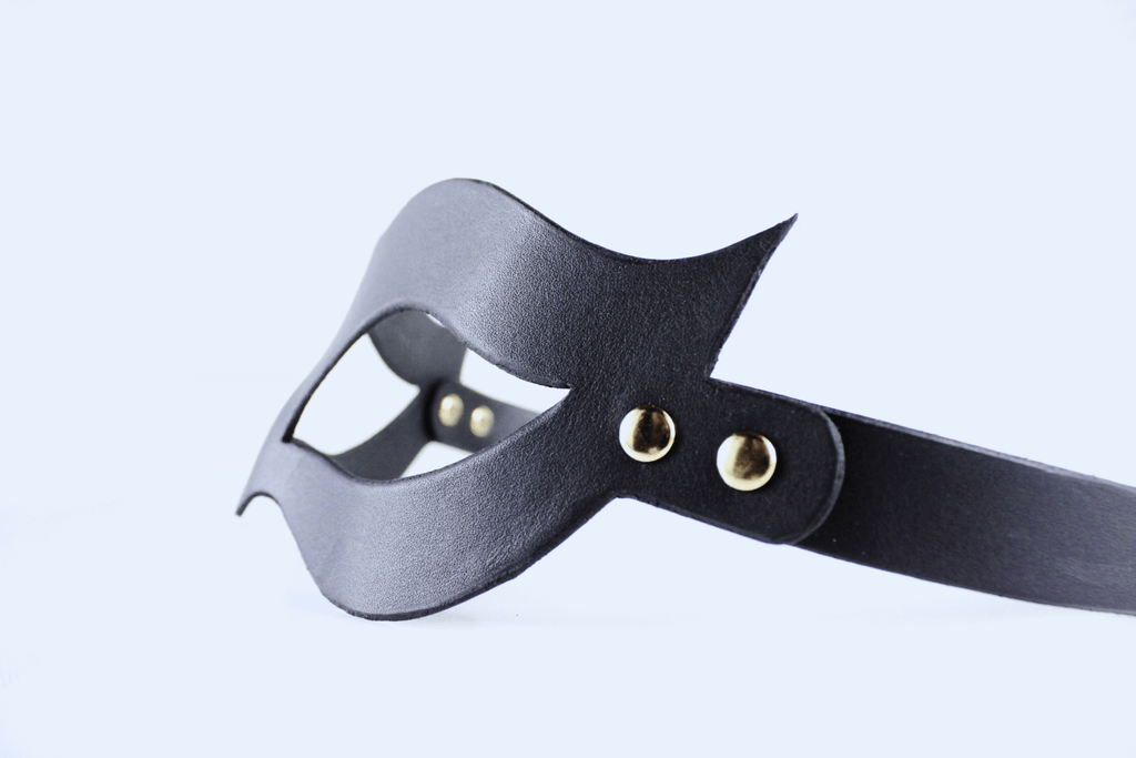 Bondage Mask – Handmade Leather Fetish Mask with Adjustable Strap