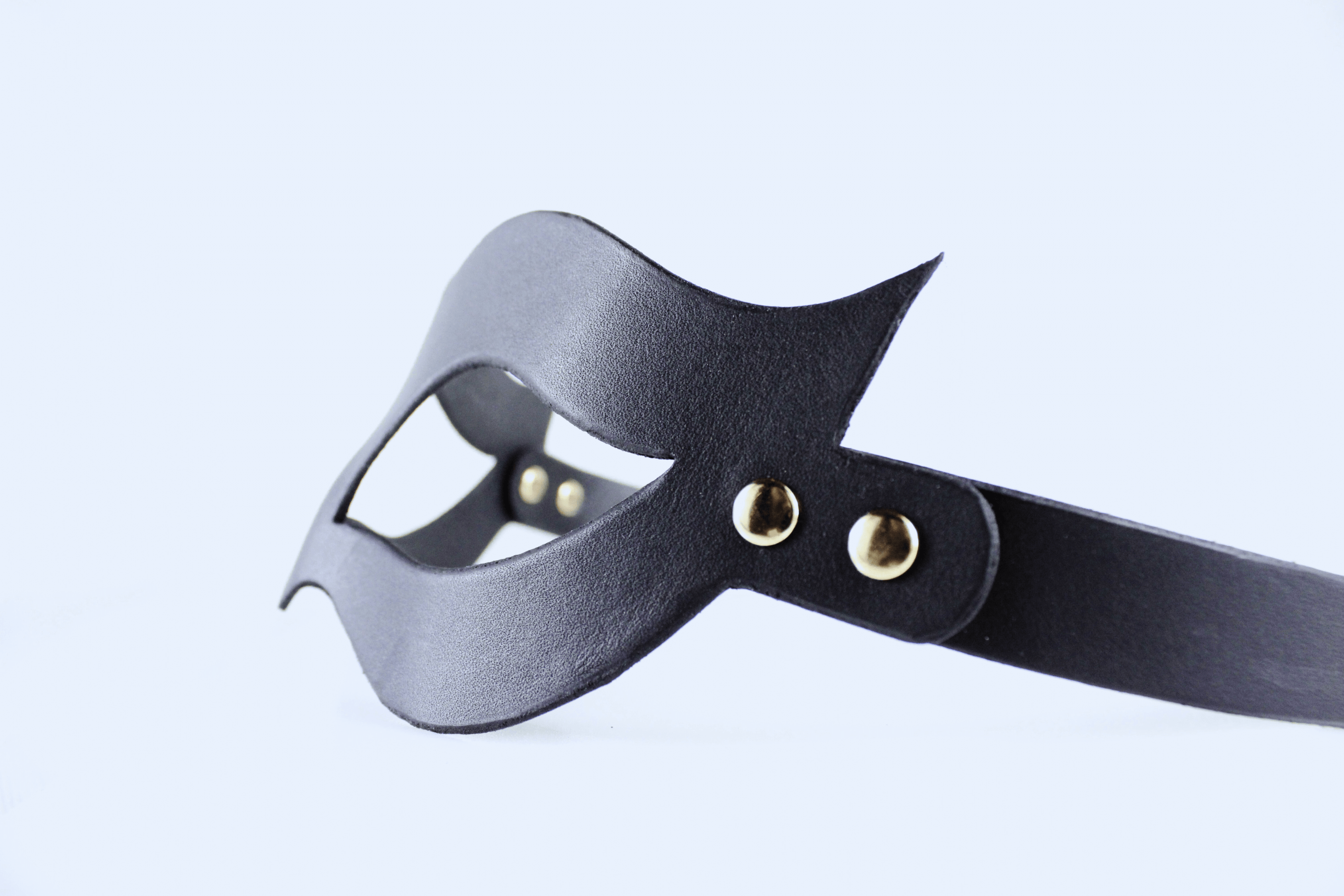Bondage Mask – Handmade Leather Fetish Mask with Adjustable Strap