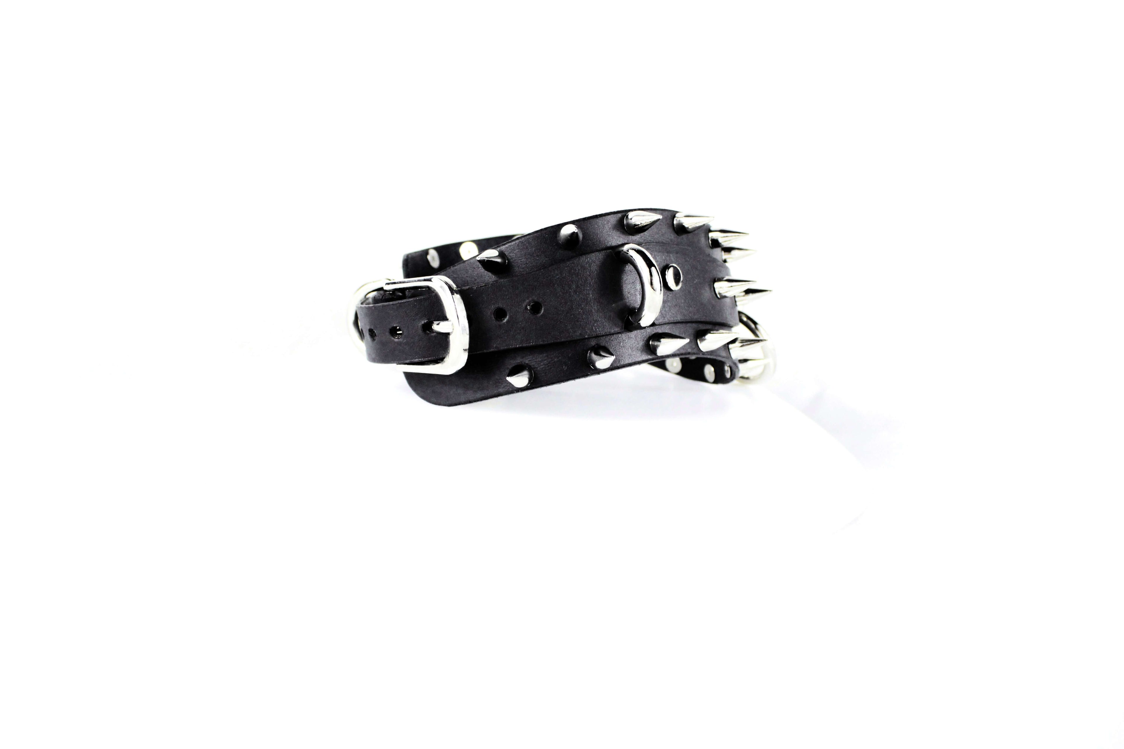 Spiked BDSM Collar – Leather BDSM Choker Gothic Posture Collar